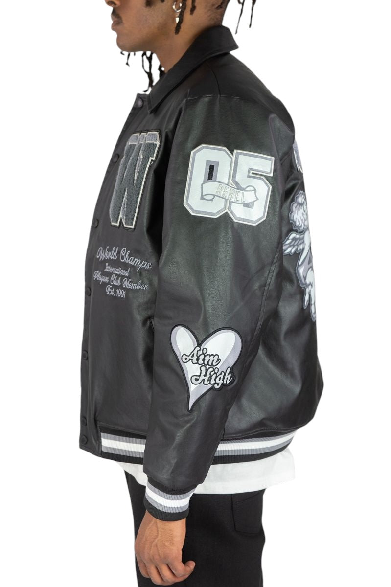 Rebel Minds - world champs PU Jacket - black