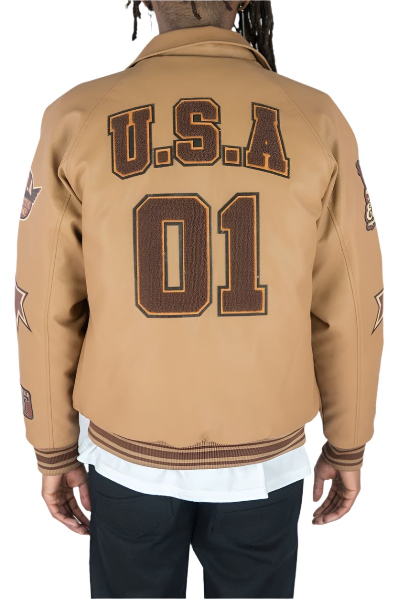 Rebel Minds Eagle USA Pu Jacket