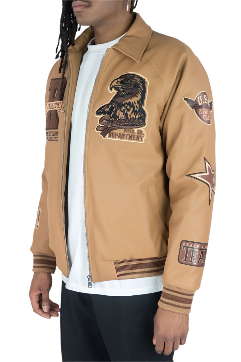 Rebel Minds Eagle USA Pu Jacket